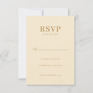 Tarjeta de RSVP beige elegante