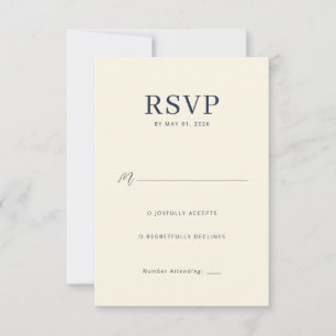 Tarjeta de RSVP beige elegante