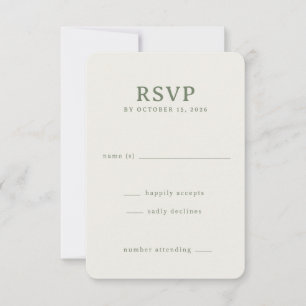 Tarjeta de RSVP beige elegante