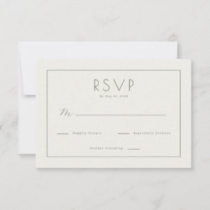 Tarjeta de RSVP beige elegante
