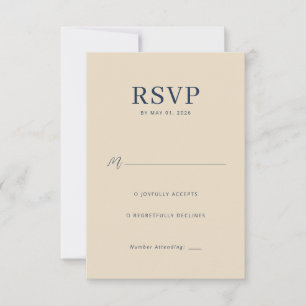 Tarjeta de RSVP beige elegante