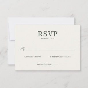 Tarjeta de RSVP beige elegante