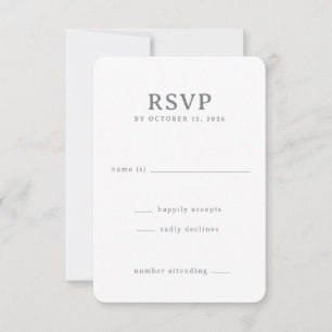 Tarjeta de RSVP Blanca Elegante