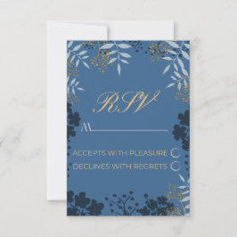 Tarjeta de RSVP Boda Elegante Hojas
