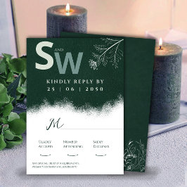 Tarjeta de RSVP botánica moderna inspirada en la n