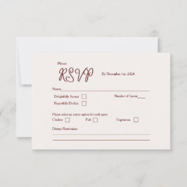 Tarjeta de RSVP Burgundy Bliss Versión 2