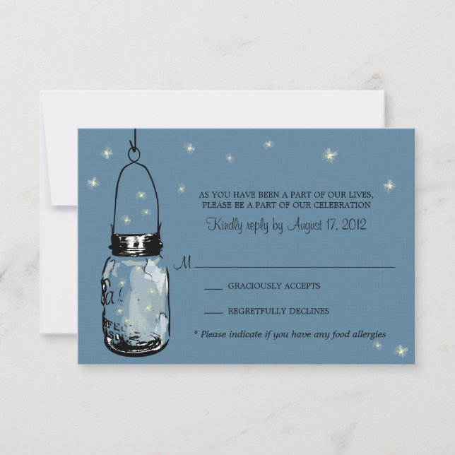 Tarjeta de RSVP Capricho Luciérnagas (Anverso)