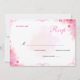 Tarjeta de RSVP Clásica de Acuarela Floral Rosa El