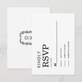 TARJETA DE RSVP CLÁSICA MINIMALISTA NEGRA Y BLANCA