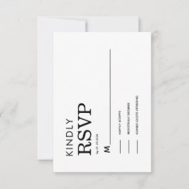 TARJETA DE RSVP CLÁSICA MINIMALISTA NEGRA Y BLANCA
