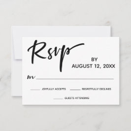Tarjeta de RSVP con Caligrafía Moderna y Franja Do