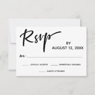 Tarjeta de RSVP con Caligrafía Moderna y Franja Do