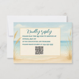 Tarjeta de RSVP con código QR Beach Bliss