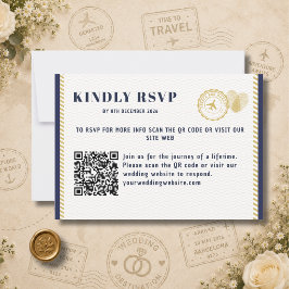 Tarjeta de RSVP con Código QR de Monograma para Bo