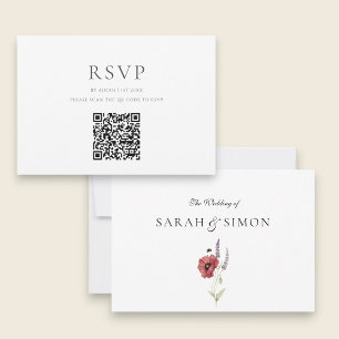 Tarjeta de RSVP con Código QR Moderno
