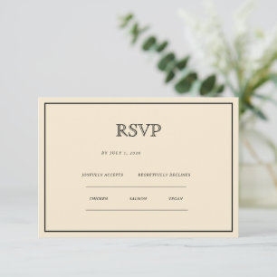 Tarjeta de RSVP con Estética Clásica Vintage