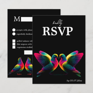 🌈 Tarjeta de RSVP con Menú & Código QR Doves of