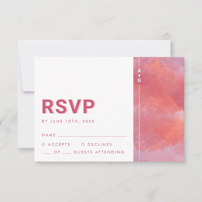 Tarjeta de RSVP con Monograma Moderno (Anverso)