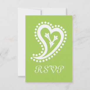 Tarjeta de RSVP Corazones Dulces Paisley en Perido