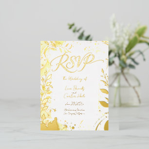Tarjeta de RSVP de Acuarela Minimalista Colorida c