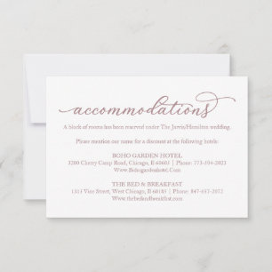Tarjeta de RSVP de alojamiento de hotel de boda co