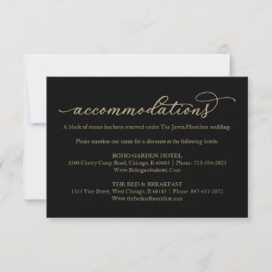 Tarjeta de RSVP de alojamiento de hotel de boda co
