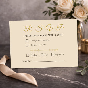 Tarjeta de RSVP de aniversario de 50 años en champ