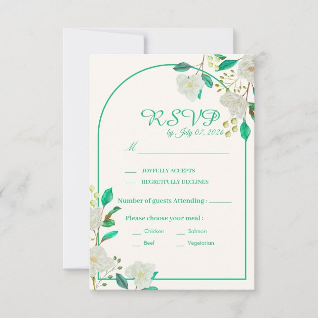 Tarjeta de RSVP de Arco Botánico (Anverso)