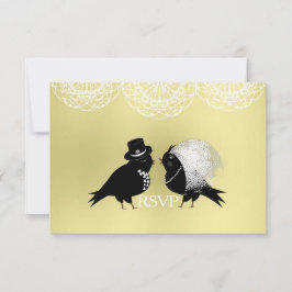 Tarjeta de RSVP de Aves de Amor Caprichosas de Nov