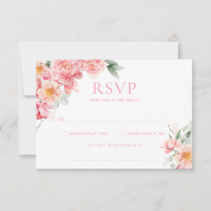 Tarjeta de RSVP de Baby Shower Floral Piper Peony
