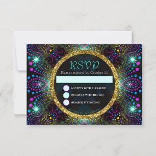 Tarjeta de RSVP de Bat Mitzvah de Princesa Bohemia