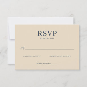 Tarjeta de RSVP de beige elegante
