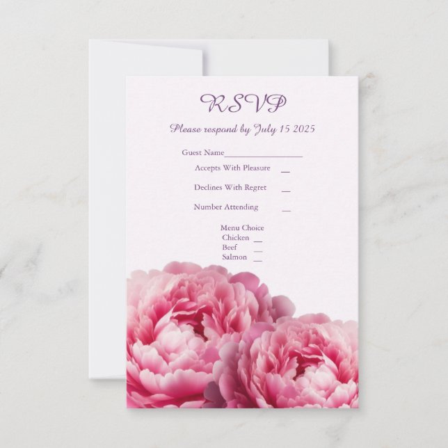 Tarjeta de RSVP de Boda Abrazo Floral (Anverso)