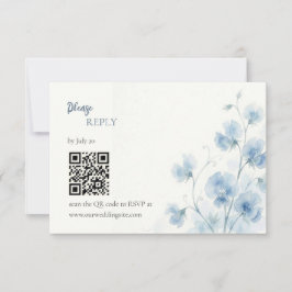 Tarjeta de RSVP de Boda Algo Azul