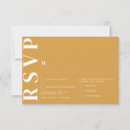 Tarjeta de RSVP de boda amarilla india mínima
