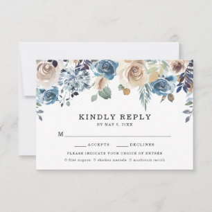 Tarjeta de RSVP de boda Blooming Beauty con elecci