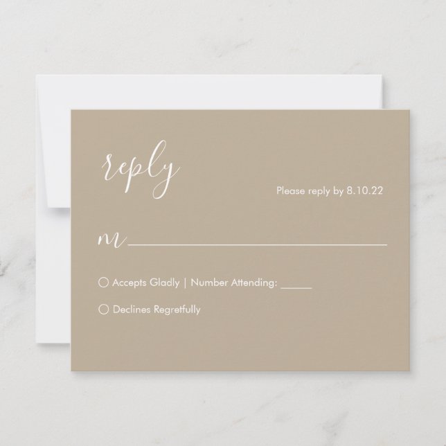 Tarjeta de RSVP de Boda Boho (Anverso)