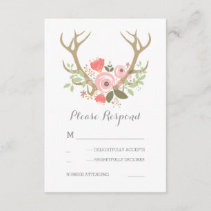 Tarjeta de RSVP de Boda Boho de Antas Florales