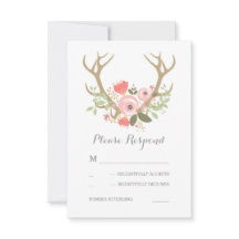 Tarjeta de RSVP de Boda Boho de Antas Florales