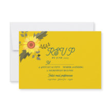 Tarjeta de RSVP de boda boho de girasol