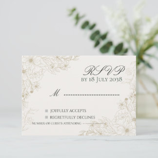 Tarjeta de RSVP de Boda Boho Flor Silvestre 