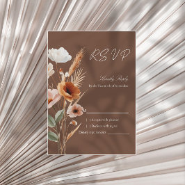 Tarjeta de RSVP de Boda Boho Flores Silvestres Ter