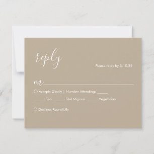 Tarjeta de RSVP de boda boho, opciones de comida