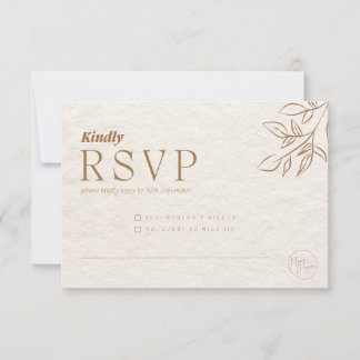 Tarjeta de RSVP de boda botánica de lujo | Wedd co