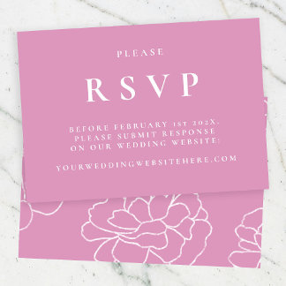 Tarjeta de RSVP de boda botánica elegante púrpura