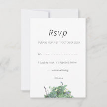 Tarjeta de RSVP de Boda Botánica Flor Silvestre