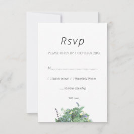 Tarjeta de RSVP de Boda Botánica Flor Silvestre