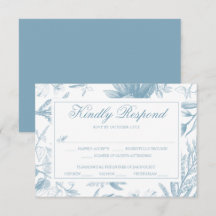 Tarjeta de RSVP de boda botánica vintage elegante