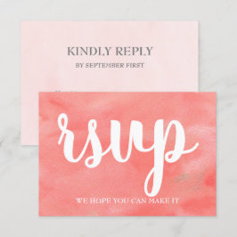 Tarjeta de RSVP de boda con acuarela Coral Dreams