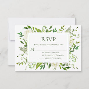 Tarjeta de RSVP de Boda con Acuarela Floral de Hor